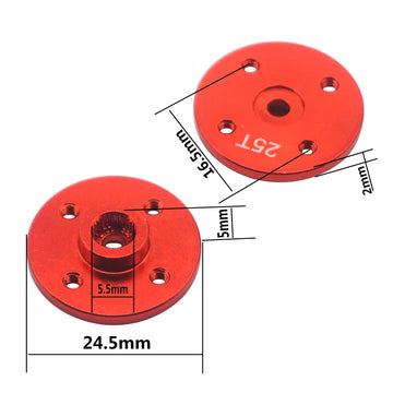 5Pack Vgoohobby Metal 25T Servo Arm Round Type Disc Steering Servo Horn Compatible with Futaba MG995 MG996R Servos RC Robot RC S