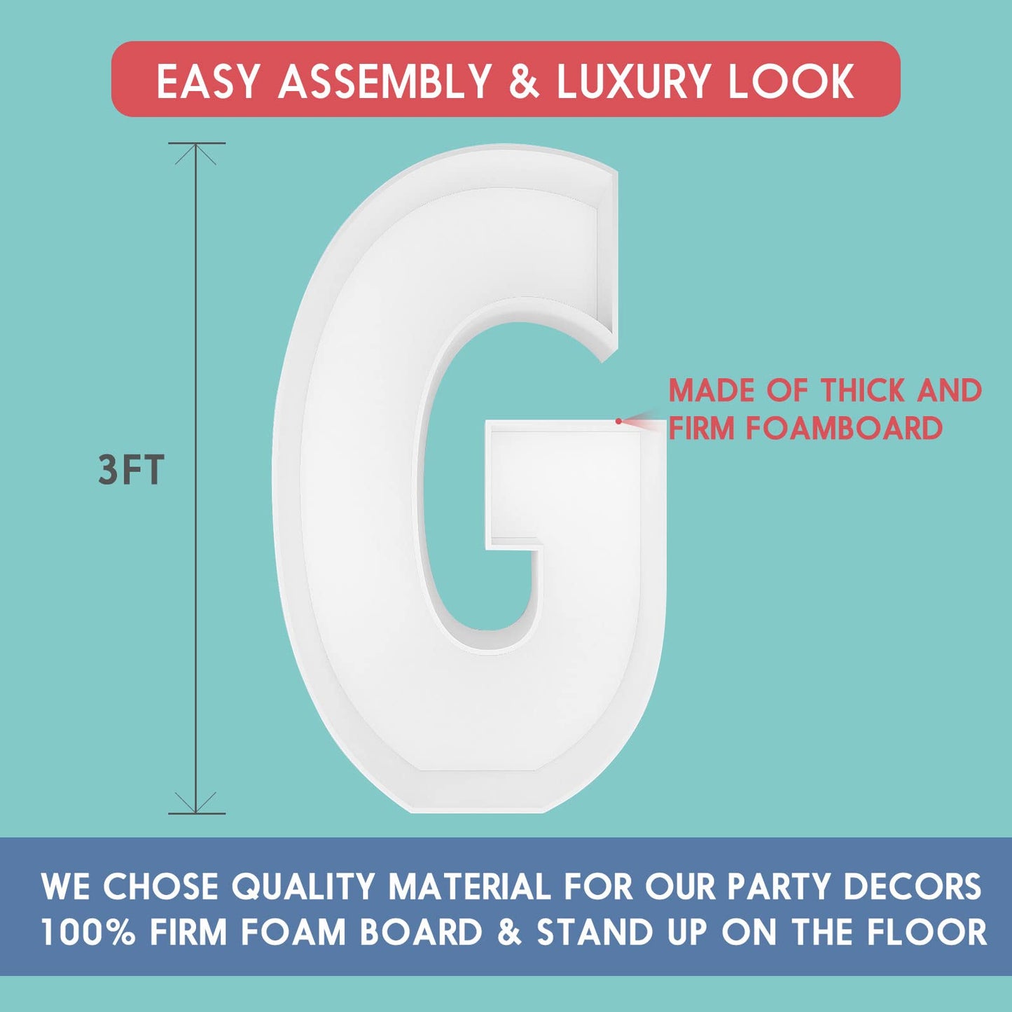 3Ft Tall Mosaic Balloon Frame Letters Big Marquee Light Up Letters Diy Kit For Birthday Party Wedding Backdrop Decor Letter G Pr