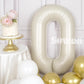 Suwen 40 Inch Cream White Large 0 Balloon Numbers Big Foil Helium Number Balloons 0-9 Jumbo Happy 0Th Mylar Birthday Party Decor