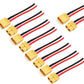 ZHOFONET 5 Pairs XT30 Pigtail,XT30 Male and Female Plug,XT30 Connector Adapter with 10cm 16AWG Silicone Wire for RC Lipo Battery
