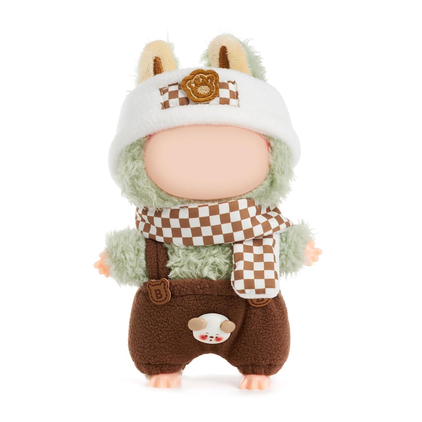 QIUTIMIY Clothes for Doll 17cm Doll Clothes 3-Piece-Set Doll Clothes enhanced Doll Outfit with Accessories-Headband+Overalls+Scarf(NO Doll Included)