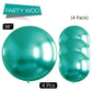 PartyWoo Metallic Green Balloons, 36 Inch Jumbo Rubber Balloons, 4 pcs Chrome Green for Birthday & Wedding Decorations