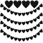 Colarr 4 Pack Valentines Black Felt Heart Garland Banner Gothic Decor Black Heart Banner Black Party Decorations Goth Farewell W
