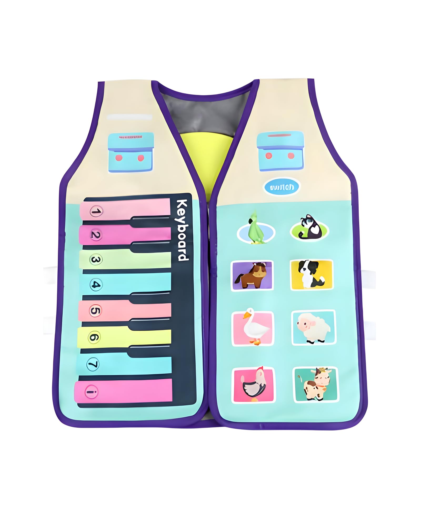 JOLLYORA Musical Learning Vest for Kids | Multifunctional Piano Keyboard Vest with 8 Animal Sounds | Interactive Early Education