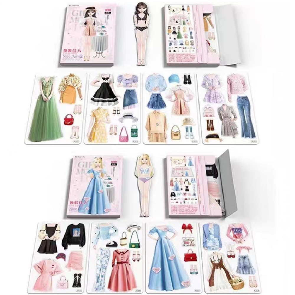 Generic Magnetic Princess Dress Up Paper Doll, Magnet Dress Up Games, Play Travel Playset Toy Magnetic Dress Up Dolls And Pretend For Girl (Jeansie), Medium