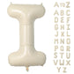Biapian 40 Inch Letter I Balloons, Giant Cream I Foil Balloon, Big Single Alphabet A-Z Balloons, Beige Large Aluminum I Balloons