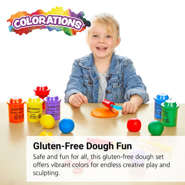 Colorations Wheat & Gluten Free Classic Dough - 6 Colors (5oz Each) | Non-Toxic, Play Dough, Bulk Set, Sensory Kit, Party Favors