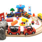 Wooden Train Cars Track Accessories Set Rescue Fire Truck Small Vehicles Magnetic Train Cars Fit For Wooden Train Track Railway For Boys And Girls (Fire Truck(With Light And Sound))