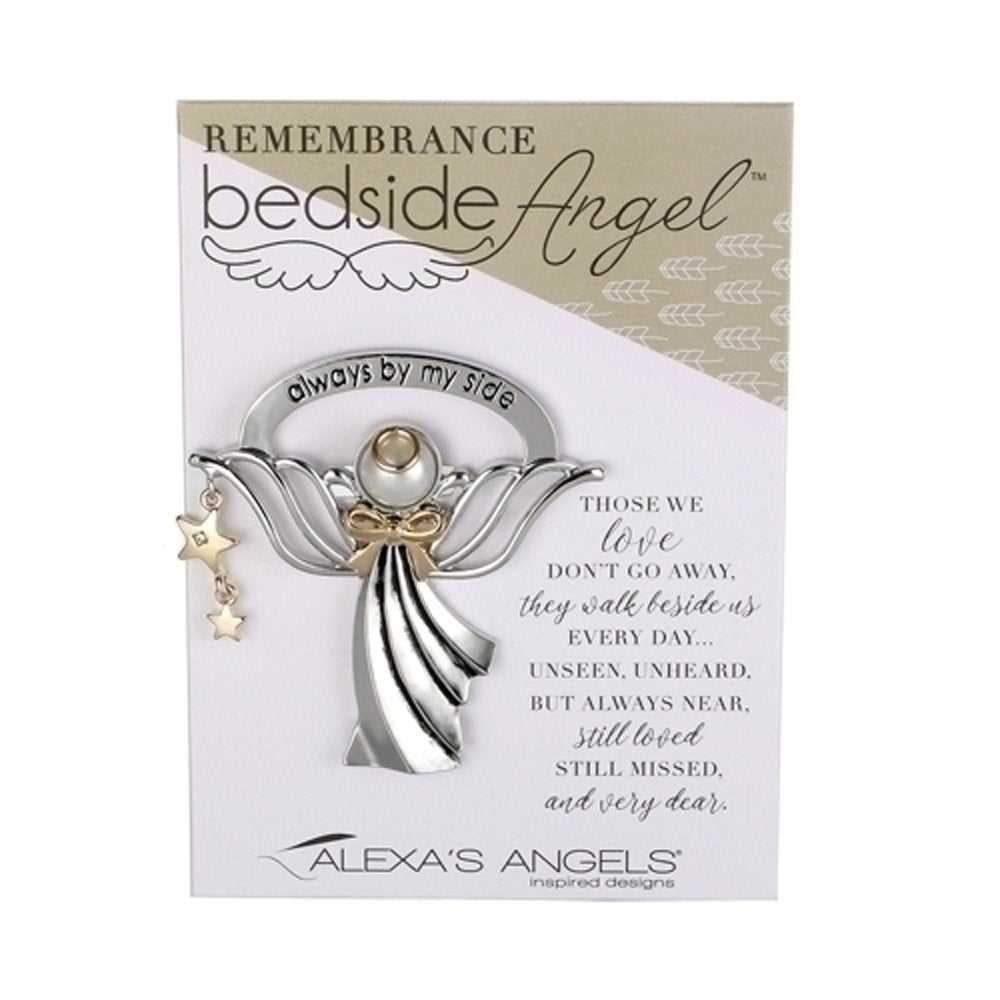 Always By My Side Angel Silver Tone 2 X 2.5 Metal Bedside Tabletop Figurine