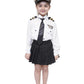 Kaku Fancy Dresses Pilot Costume for Kids Community Worker Fancy Dress Career Theme Events  Black/White, 56 YEARS, GIRL