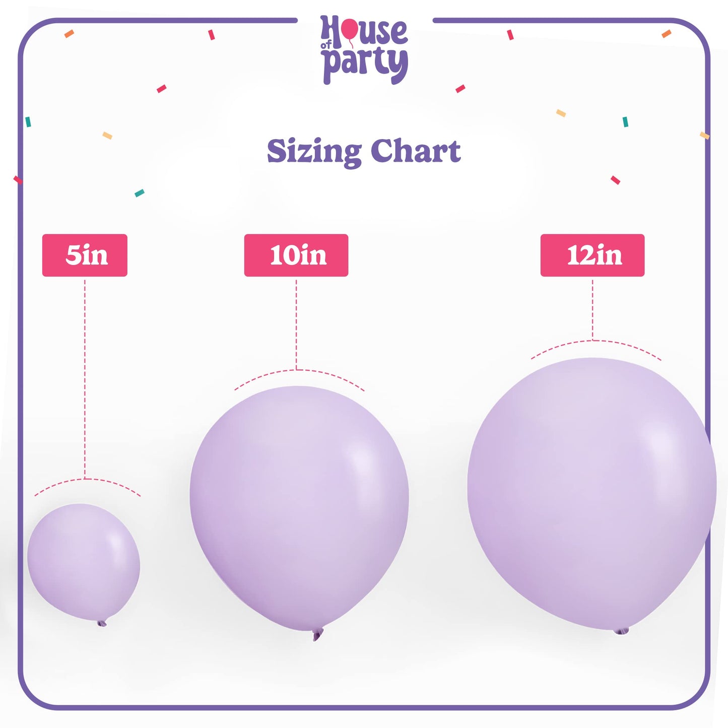House Of Party Pastel Purple Party Balloon - 100 Pcs | 5/10/12 Inch Latex Balloons With Different Sizes Pack For Birthday, Weddi