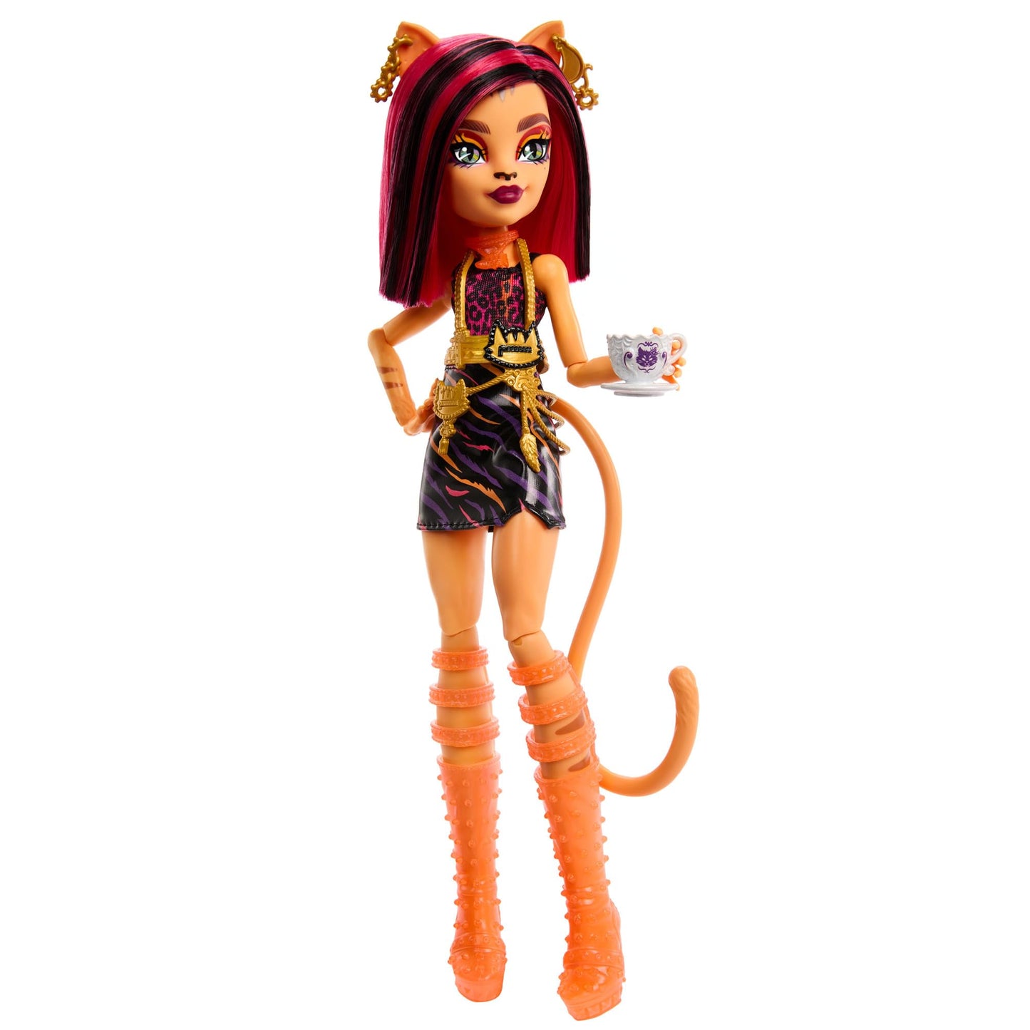 Monster High Skulltimate Secrets Neon Frights Doll & Accessories, Toralei Stripe With Dress-Up Locker & 19+ Surprises