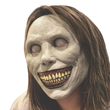 ABONDEVER Scary Halloween Mask Smiling Demon Mask Creppy Halloween Masks with White Eye Evil Devil Horror Latex Mask