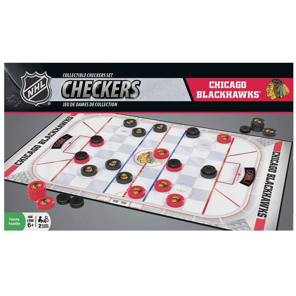 MasterPieces Family Game - NHL Chicago Blackhawks Checkers - Officially Licensed Board Game for Kids & Adults