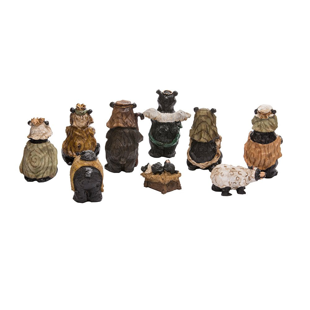 Kurt Adler Resin Bear, 4-Inch, Set Of 9 Nativity Set