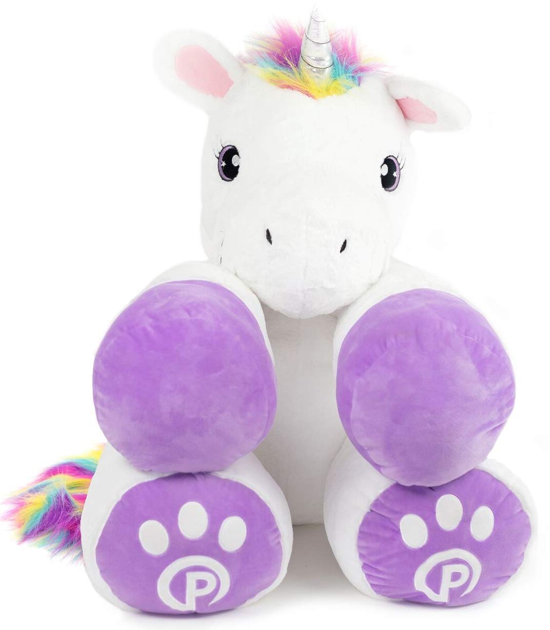 PLUSHIBLE Unicorn Stuffed Animal - Giant 34" Plush Toy, Rainbow Hair, Fluffy, Purple - Perfect Valentine's Gift for Kids