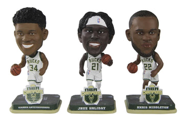 Foco Milwaukee Bucks 2021 Nba Finals Champions Mini Bobblehead 3-Pack Set Bobble Head
