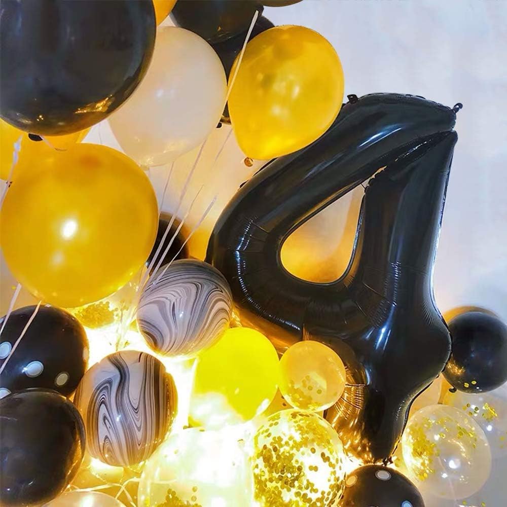 Toniful 40 Inch Large Black Number 25 Balloons Giant Digital 25 Or 52 Helium Balloons, Foil Mylar Big Number Balloons For 25Th O