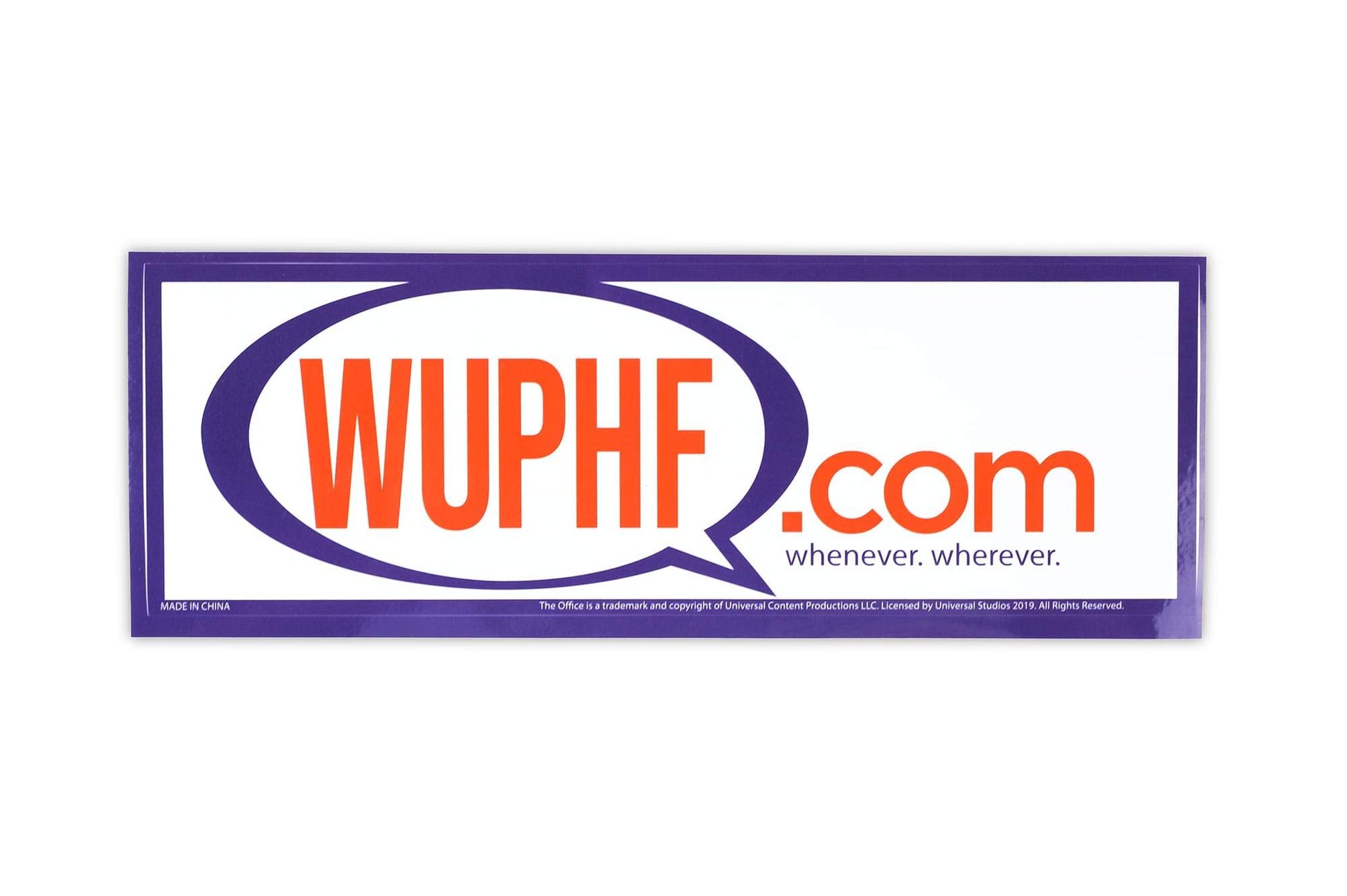 The Office Wuphf.Com Sticker - White 8.25-Inch X 2.75 -Inch With Red & Blue Print - Sitcom Social Media Startup Spoof - Great Gift For Hit Comedy Television Series Fans - For Home, Work, School