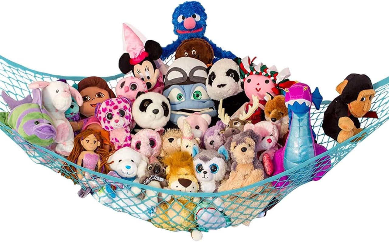 Lilly'S Love Stuffed Animal Hammock, Large | Corner Hanging Organizer, Stuffed Animal Storage | Easy To Hang Plushie Net W/Inclu