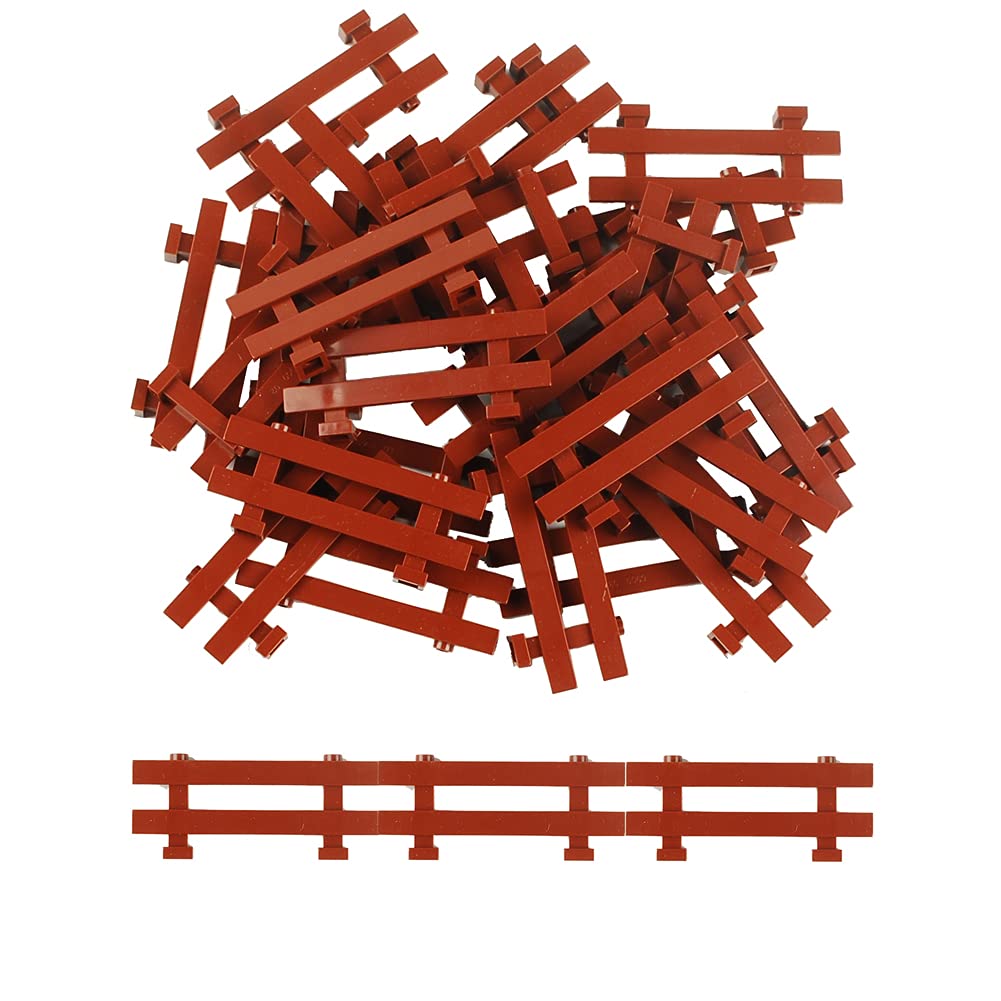 BAENRCY 50pcs Fence Building Blocks Pieces City Accessorices House Sencery Accessories House Fence Set Building Bricks Kit DIY Building Set Compatible All Major Brands (#3)