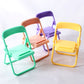5Pcs Multicolour Simulation Mini Folding Back Small Chair Model Dollhouse Doll House Miniature Plastic Scene Props For Micro Lan