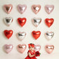 12 Pcs Heart Balloons, 18 inch Silver Heart Shaped Balloons, Big Heart Mylar Helium Balloons, Heart Love Foil Balloons for Weddi