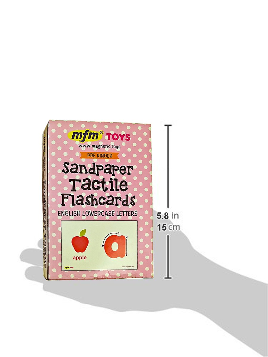 MFM Toys Sandpaper Alphabets Letters Numerals Flashcards Tactile - Early Learning Aid (Uppercase, Lowercase Combo)