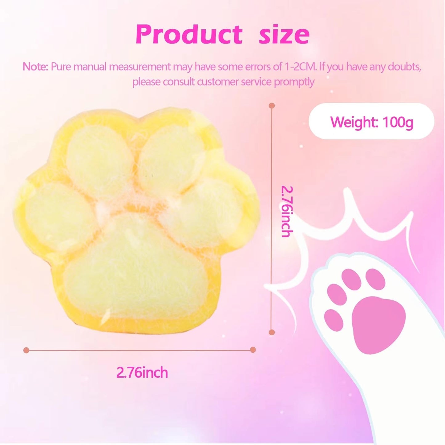 5 Pcs Taba Paw Squishy For Kids Adults, Big Furry Cat Paw Squishy Toys For Stress Relief, Super Soft Squeeze Fidget Toys