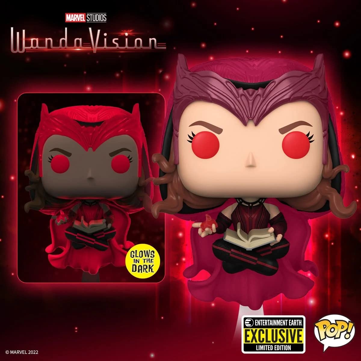 POP Marvel: WandaVision - The Scarlet Witch Glow-in-The-Dark limited availability Funko Vinyl Figure (Bundled with Compatible Box Protector Case)  Multicolored  3.75 inches