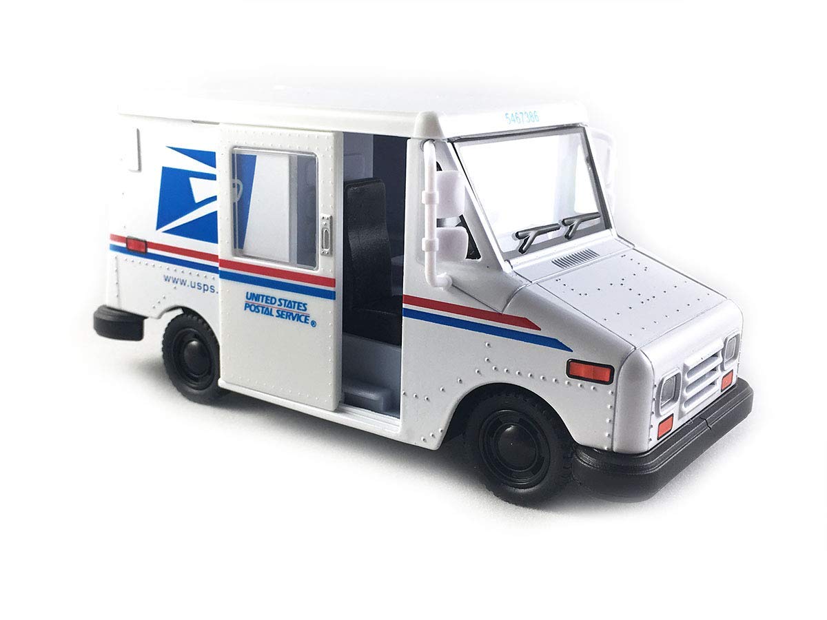 KINSFUN USPS 1987 Grumman LLV Die Cast Metal Toy Truck, 1:36 Scale, 5 Inch, Multi-Color