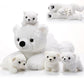 Leitee 5 Pcs Polar Bear Plush Set Large Mommy Polar Bear Stuffed Animal With 4 Cuddly Baby Plushies In Belly For Boys Girls Birthday Winter Holiday Decor Gifts(Lying)
