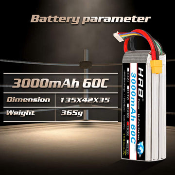 HRB 5S Lipo Battery XT60 3000mAh 18.5V 60C RC Lipo Battery Compatible with RC Car RC Plane RC Truck RC Boat