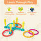 B. toys Ring Toss Game - Indoor & Outdoor - 12 Pieces - 5 Colorful Rings - 11.5 x 4 x 20 inches - For Toddlers 3+ Years