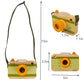 Wooden Mini Pretend Camera Toy For Toddlers 1 2 3 Years Old, Neck Hanging Photographed Props For Boys Girls Children Kids