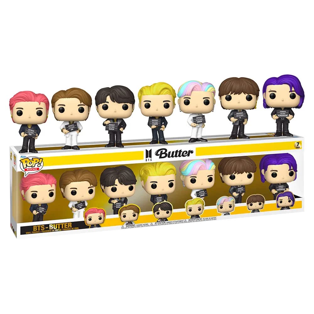 Funko POP! Rocks BTS Butter Jin 7pk Collectible Vinyl Figures - Multicolor - Model 64888 - Official Merchandise for Kids & Adults