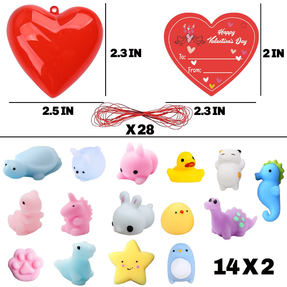 28 Pcs Mochi Squishy Toys, Kawaii Stress Relief Toys For Kids Valentine'S Exchange Gift, Classroom Rewards, Easter Party Favor