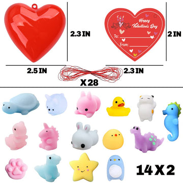 28 Pcs Mochi Squishy Toys, Kawaii Stress Relief Toys For Kids Valentine'S Exchange Gift, Classroom Rewards, Easter Party Favor