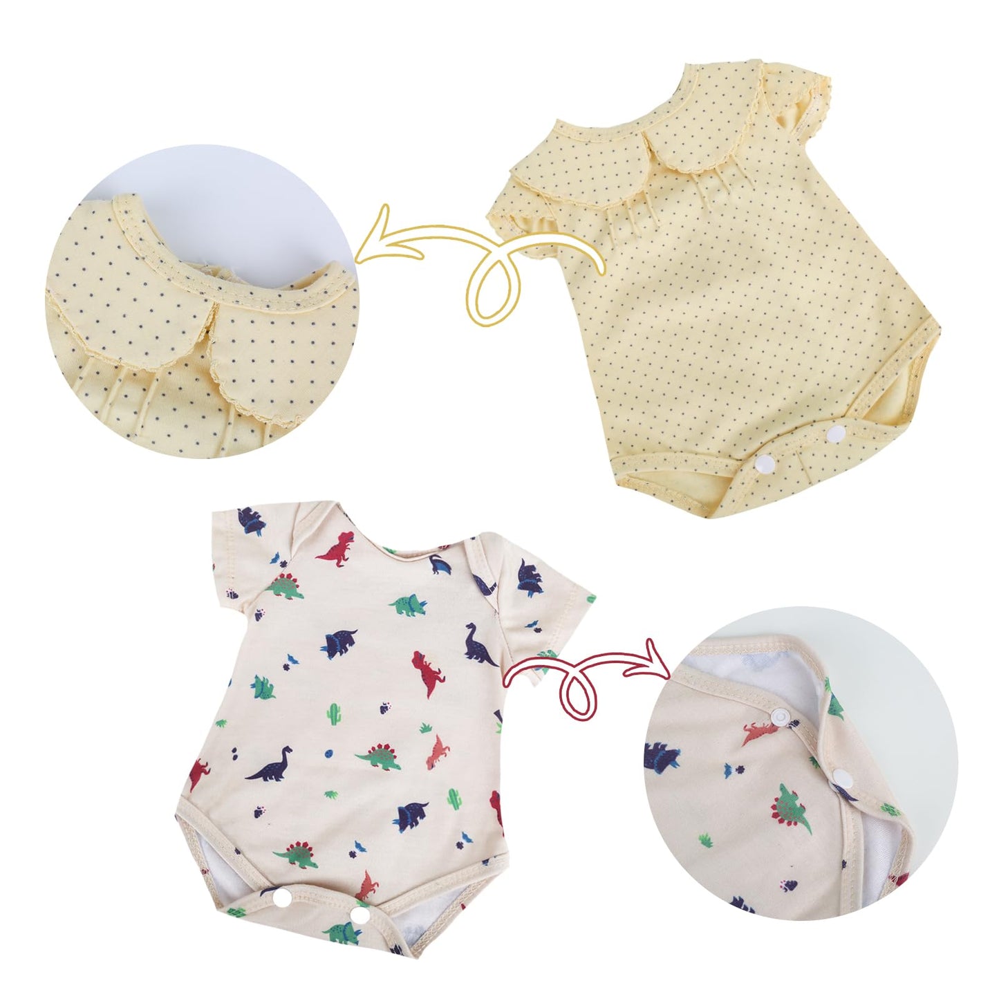 Kaydora Reborn Baby Doll Clothes, Suitable For 20-22 Inch Newborn Baby Doll,4 Pieces Suit