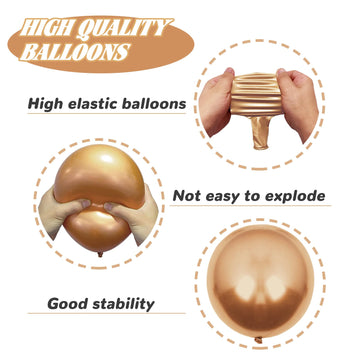 Metallic Rose Gold Balloons,100 Pcs 12 Inch Metallic Rose Gold Latex Balloons, Metallic Rose Gold Balloons For Party Decoration,
