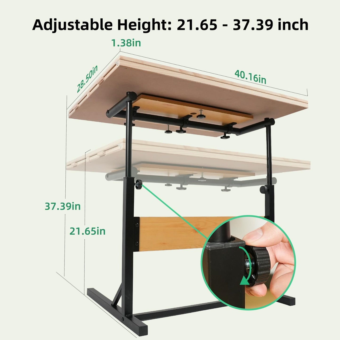 ALL4JIG 2000 Piece Jigsaw Puzzle Table with Legs,Wooden Jigsaw Puzzle Table with 4 Drawers & Cover,360Rotating for Easy Access,A