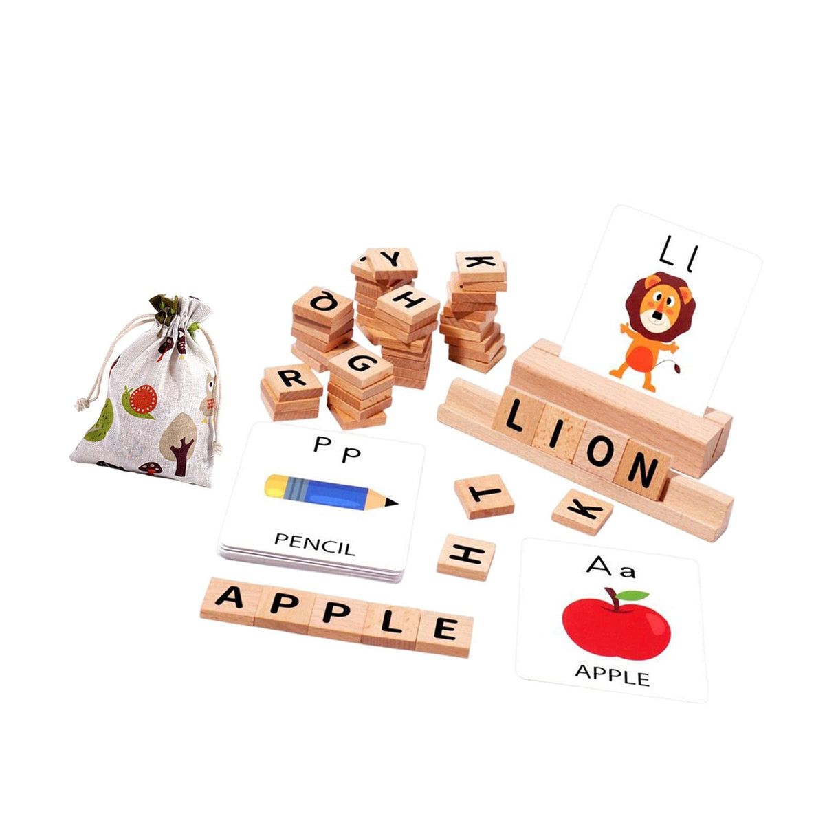 Enakshi Wooden Blocks Spelling Game with Flash Cards Words for Toddler Kids Gifts|Toys & Hobbies | Educational | Other Education