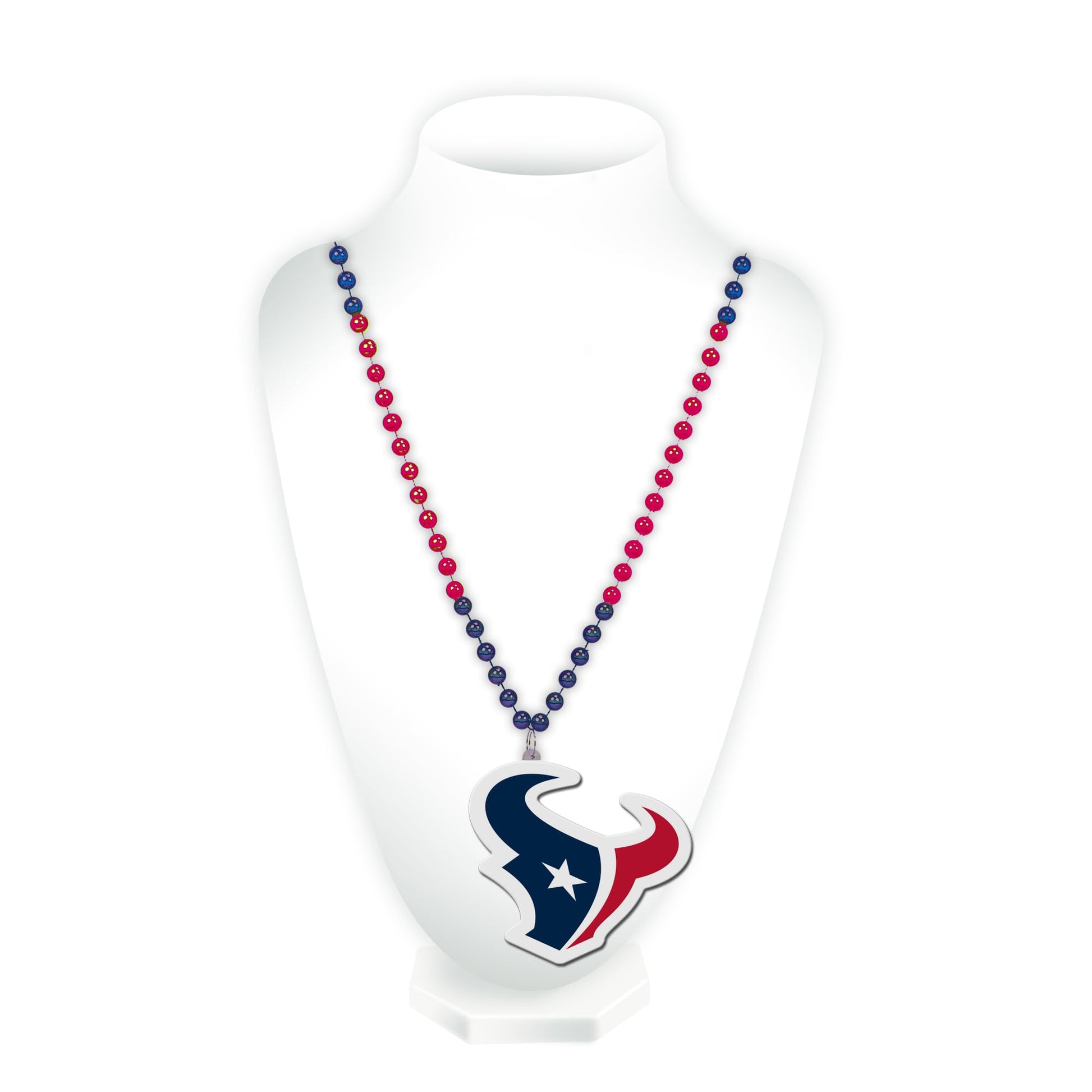 Rico Industries NFL Team Logo Mardi Gras Style Beads, Houston Texans , 3 x 24-inches