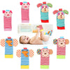 Bloobloomax Baby Infant Rattle Socks Toys, Sock Rattles For Babies 0-24 Months Baby Animal Foot Finder Learning Toy (Cotton B)
