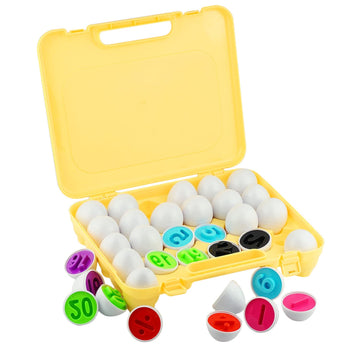 Dimple 26 Match And Play Numbers And Math Egg Easter Toy With Holder - Toddler Stem Toys - Numbers And Arithmetic Recognition Toys For Kids - Educational Color Sorting Toys - Montessori Learning Toys