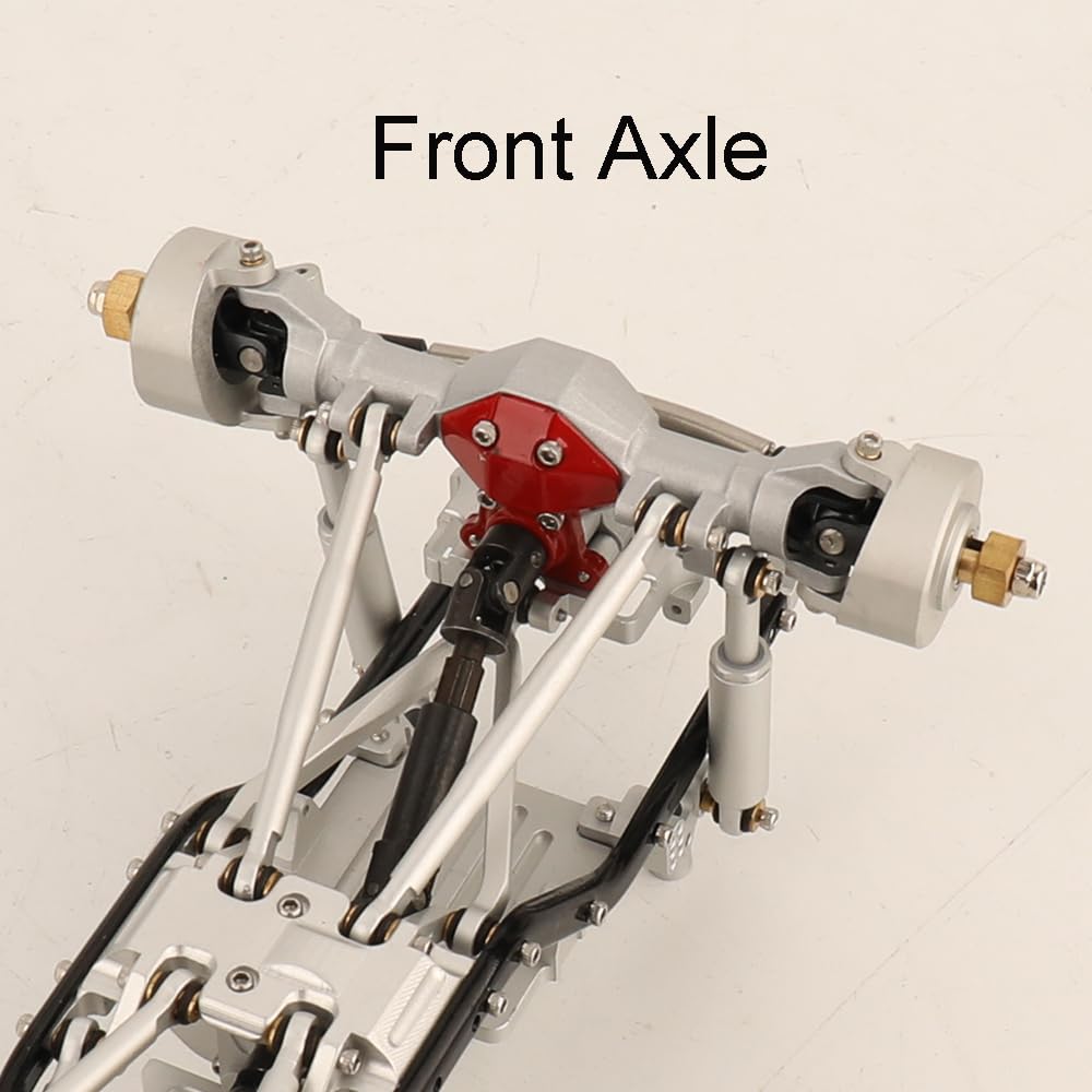 Pothyes Diamond Shape Scx24 Aluminum Axle Upgrades For Axial Scx24 Deadbolt C10 Jlu Gladiator Bronco 1/24 Rc Crawler (Silver)