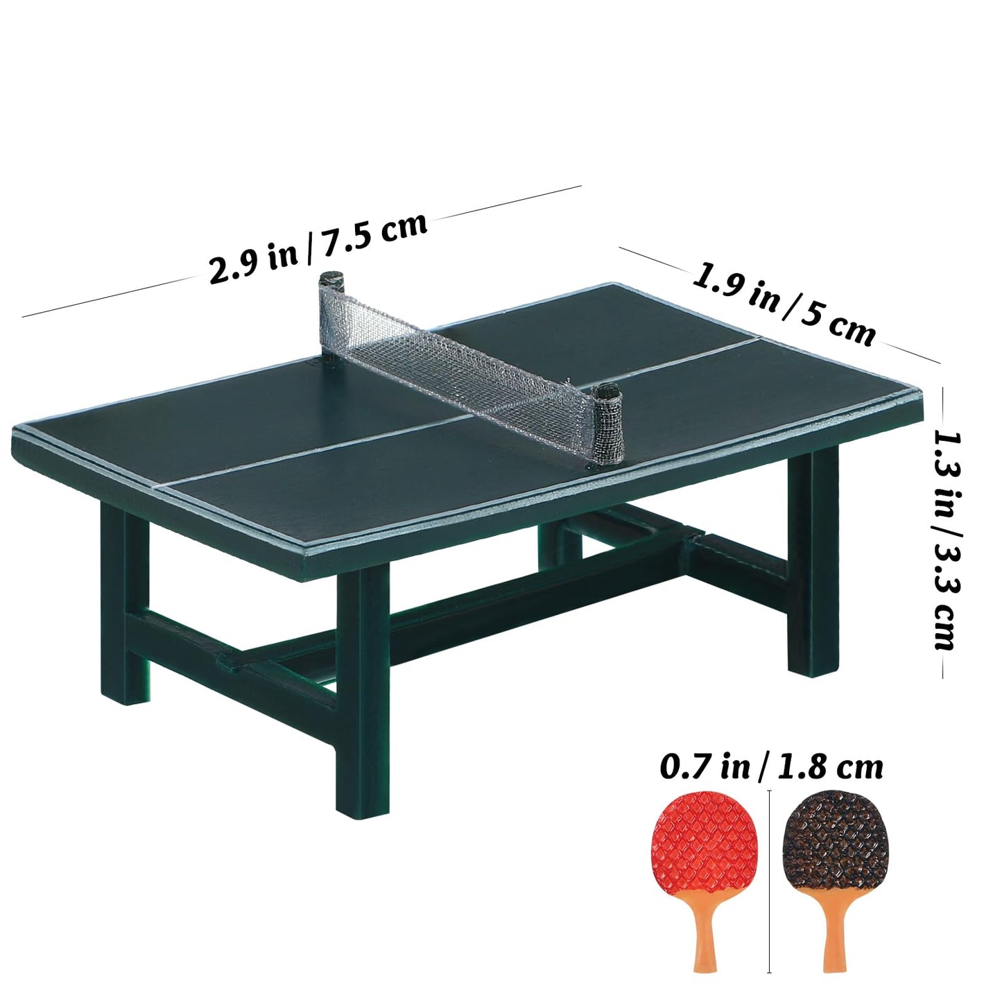 Nuobesty Miniature Pong Table Tennis Paddle Set Doll Mini Sports Dollhouse Furniture Decoration Accessories