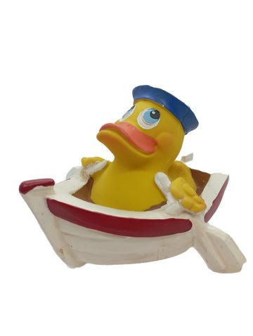 Row Boat Rubber Duck Bath Toy | All Natural, Organic, Eco Friendly, Squeaker | Imported From Barcelona, Spain