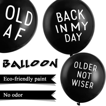 Sunbeauty 18Pcs Abusive Balloons Funny Old Age Birthday Balloons Offensive Balloons Different Phrases For Men'S Birthday Decorat