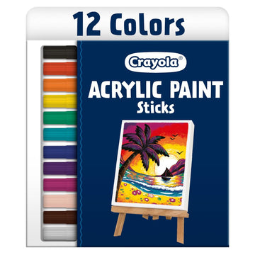 Crayola Acrylic Paint Doodle Sticks (12ct), Acrylic Paint Marker Set for Kids, Quick Dry, Multi-Surface, Less Mess, Kids Craft S